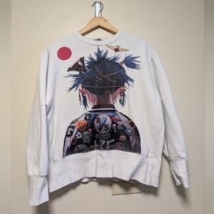 Gorillaz Noodle Graphic Sweatshirt Mens Medium White Band Merch